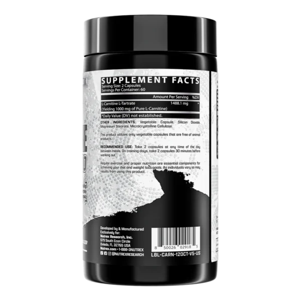 ⁦L-carnitine 1000 (120 caps)⁩ - الصورة ⁦3⁩